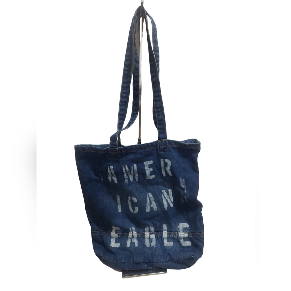 American Eagle Outfitters Distressed Denim Tote Shopper Bag GUC